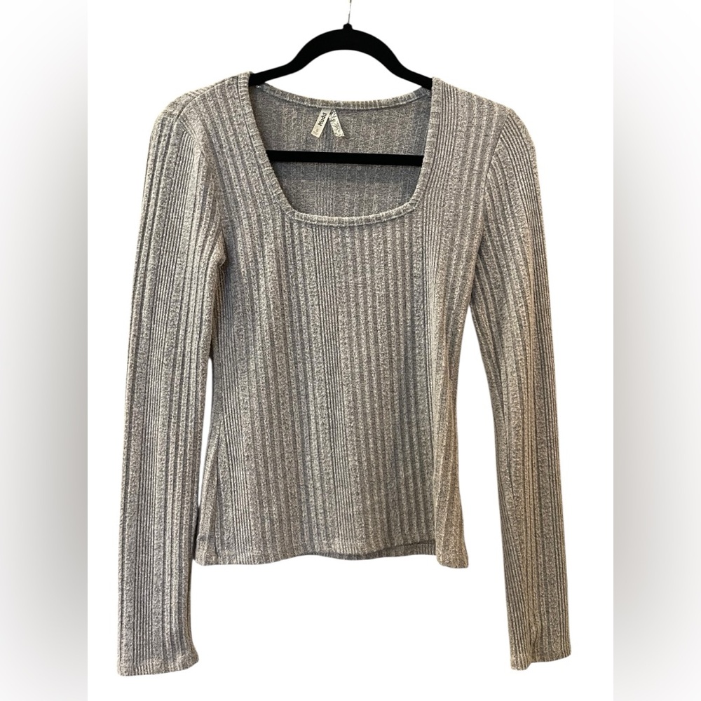 Mudd Women’s Ribbed Long Sleeve Gray Pullover Sweater Lightweight Size: Small